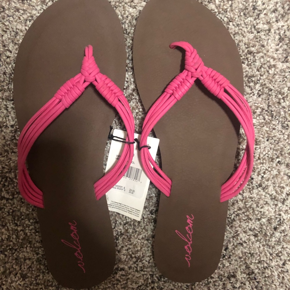 Volcom hot pink sandals, never worn!